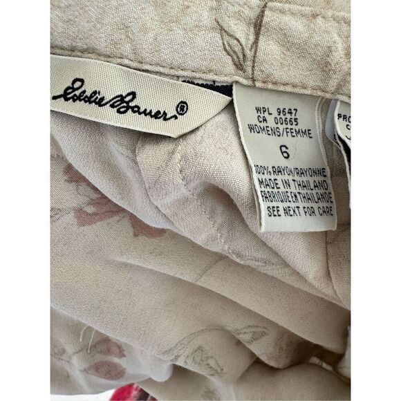 Eddie Bauer women’s size 6 cream wildflower button up maxi skirt 90’s high waist - Picture 5 of 6